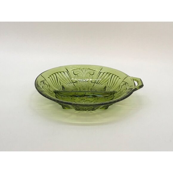 Vtg MCM Indiana Glass Avacado Green "Killarney" Divided Trinket/Nut Dish/Ashtray - Picture 5 of 5